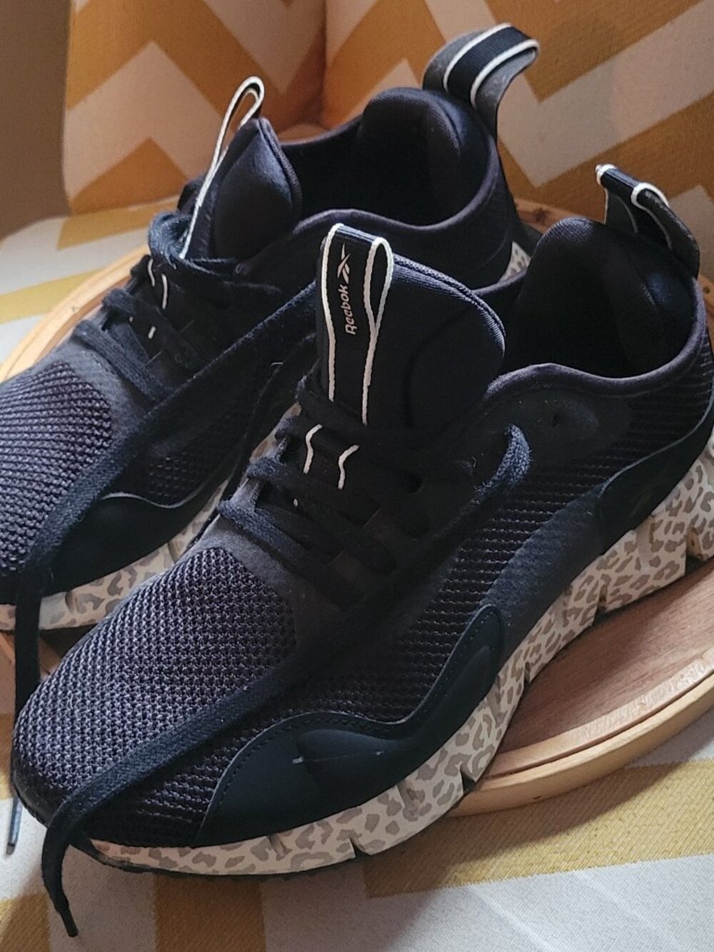 Reebok Zig Dynamica Sneaker with Black Leopard Print Sole - Picture 6 of 10